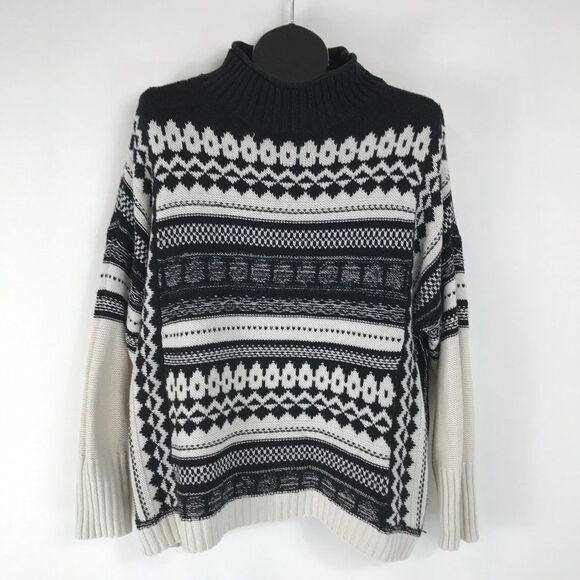 Chaps Mock Neck Chunky Knit Sweater Women's Plus 1X Cotton Blend Pullover Winter - Picture 1 of 12